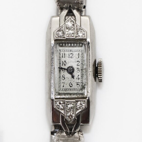 Waltham Platinum Diamond Vintage Handwind Watch main image 4